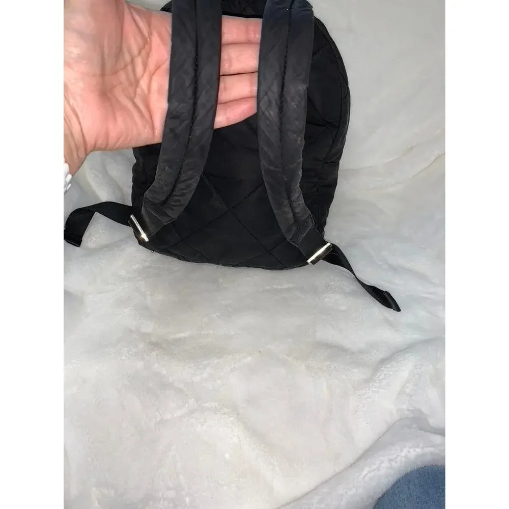 Kate Spade Quilted Nylon Backpack Black Adjustable Straps Women's Bag‎